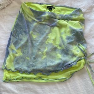 Blue and Green Mesh Skirt